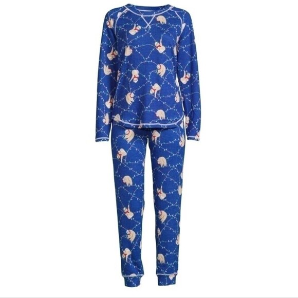 Women's Printed Hacci Pajamas & Sleep Mask Set Size Large - Picture 3 of 9